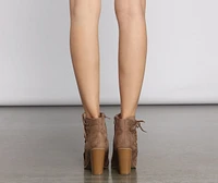 Stacked on Style Faux Suede Booties