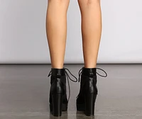Stacked On Faux Suede Lug Sole Booties