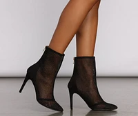 Glitter Goals Fishnet Stiletto Heel Booties