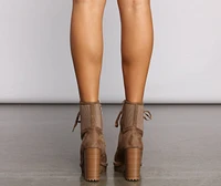 Slay Faux Suede Lug Sole Booties