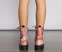 Tie Dye Lug Combat Booties
