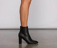 So Sleek Faux Leather Ankle Booties