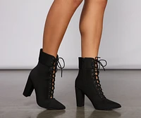 Stylish Diva Lace-Up Booties