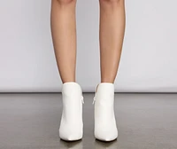 Snake-Embossed Faux Leather Block Heel Booties