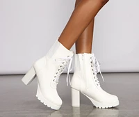 Step Out Style Faux Leather Combat Booties