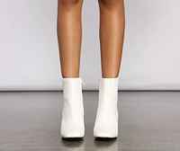 Slay Basic Faux Leather Block Heel Booties