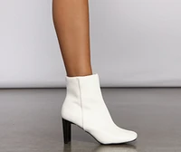 Slay Basic Faux Leather Block Heel Booties