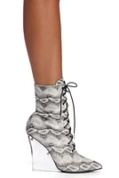 Walk Lace Wedge Booties