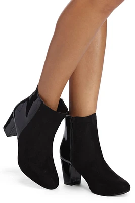 Contrasting Elements Block Heel Booties