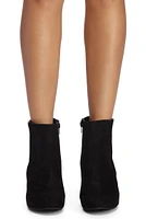 Contrasting Elements Block Heel Booties