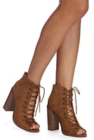 Stacks On Lace Up Booties
