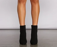 On Point Faux Nubuck Block Heel Booties