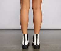 On Edge Faux Leather Lug Booties