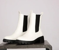 Level Up Faux Leather Lug Sole Booties