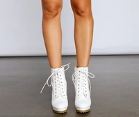 Elevated And Trendy Lace-Up Booties