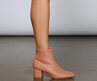 Fall Faux Leather Block Heel Booties