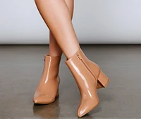 Head Over Heels Faux Patent Leather Booties