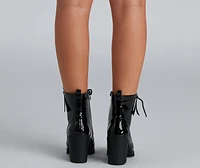 Stylin' Lug Patent Leather Boots