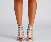 Stun And Sparkle Glitter Block Heels