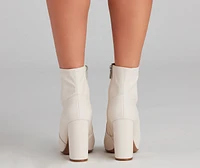 Fashion Point Block Heel Booties