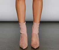 Step Out Trendy Stiletto Sock Booties