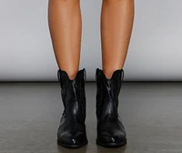 Wild West Faux Leather Booties