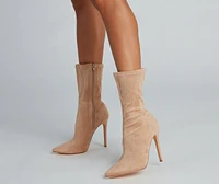 Fashion Forward Faux Suede Stiletto Boots
