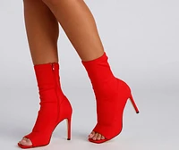 Peep Toe Stunner Stiletto Booties
