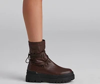 Stylish Command Lug Sole Combat Boots