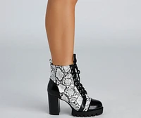 Sassy Steps Snake Print Booties