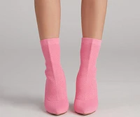 Major Strut Knit Stiletto Booties