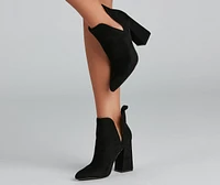 Brisk Steps Faux Suede Cutout Booties