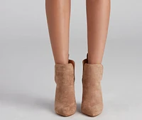 Brisk Steps Faux Suede Cutout Booties