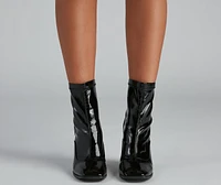 Edgy Chick Patent Leather Booties