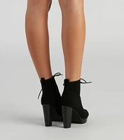 Take A Peek Nubuck Lace-Up Booties