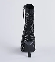 Party's Here Mesh Rhinestone Stiletto Booties