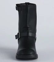 Edge It Up Faux Leather Biker Boots
