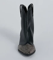 Sparkle Time Rhinestone Western Ankle Booties