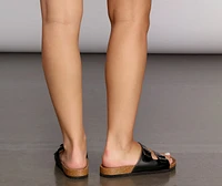 Two Strap Double Buckle Sandals