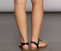 Essential Braided T-Strap Sandals