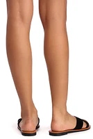 X Strap Slip On Sandals