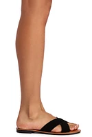 X Strap Slip On Sandals