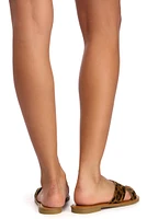 X Strap Slip On Sandals