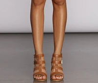 Caged And Chic Block Heels