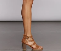 Caged And Chic Block Heels