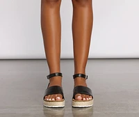 Of The Moment Faux Leather Espadrille Sandals