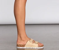 Stand The Sand Woven Double Buckle Sandals