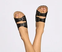 Stand The Sand Woven Double Buckle Sandals