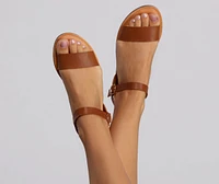 Perfectly Simple Faux Leather Sandals