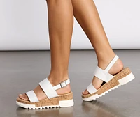 Just Time Faux Leather Platform Sandals